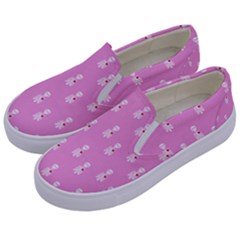 Skeleton Pink Kids  Canvas Slip Ons by snowwhitegirl