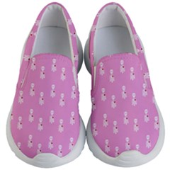 Skeleton Pink Kids  Lightweight Slip Ons by snowwhitegirl