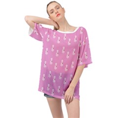 Skeleton Pink Oversized Chiffon Top