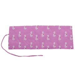 Skeleton Pink Roll Up Canvas Pencil Holder (s)