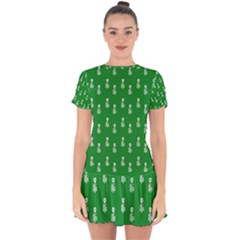 Skeleton Green Background Drop Hem Mini Chiffon Dress by snowwhitegirl