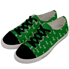 Skeleton Green Background Men s Low Top Canvas Sneakers by snowwhitegirl