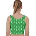 Skeleton Green Background Velvet Racer Back Crop Top View2