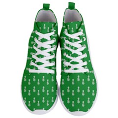 Skeleton Green Background Men s Lightweight High Top Sneakers by snowwhitegirl