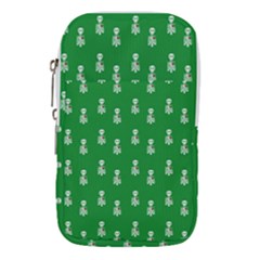 Skeleton Green Background Waist Pouch (large)