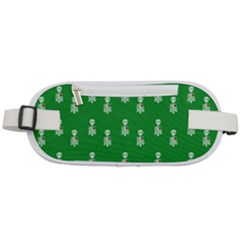 Skeleton Green Background Rounded Waist Pouch