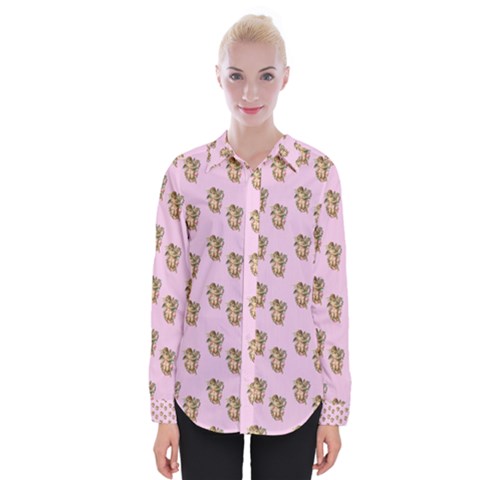 Angel Cherub Pink Womens Long Sleeve Shirt by snowwhitegirl