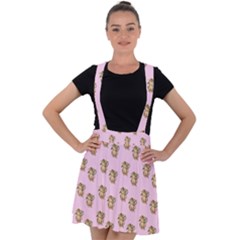 Angel Cherub Pink Velvet Suspender Skater Skirt by snowwhitegirl