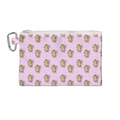 Angel Cherub Pink Canvas Cosmetic Bag (medium)