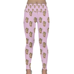 Angel Cherub Pink Lightweight Velour Classic Yoga Leggings by snowwhitegirl