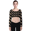 Angel Cherub Black Velvet Long Sleeve Crop Top View1