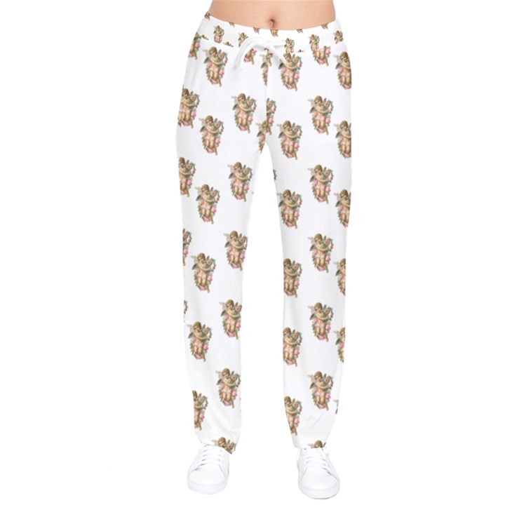 Angel Cherub White Women velvet Drawstring Pants