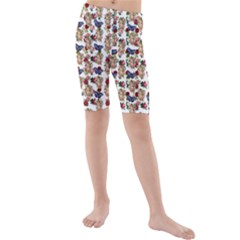 Angel Cherub Butterflies White Kids  Mid Length Swim Shorts by snowwhitegirl