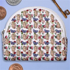 Angel Cherub Butterflies White Horseshoe Style Canvas Pouch by snowwhitegirl