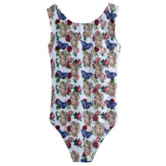 Angel Cherub Butterflies White Kids  Cut-out Back One Piece Swimsuit by snowwhitegirl