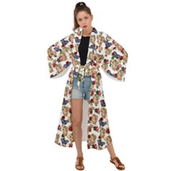 Angel Cherub Butterflies White Maxi Kimono by snowwhitegirl