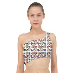 Angel Cherub Butterflies White Spliced Up Bikini Top  by snowwhitegirl