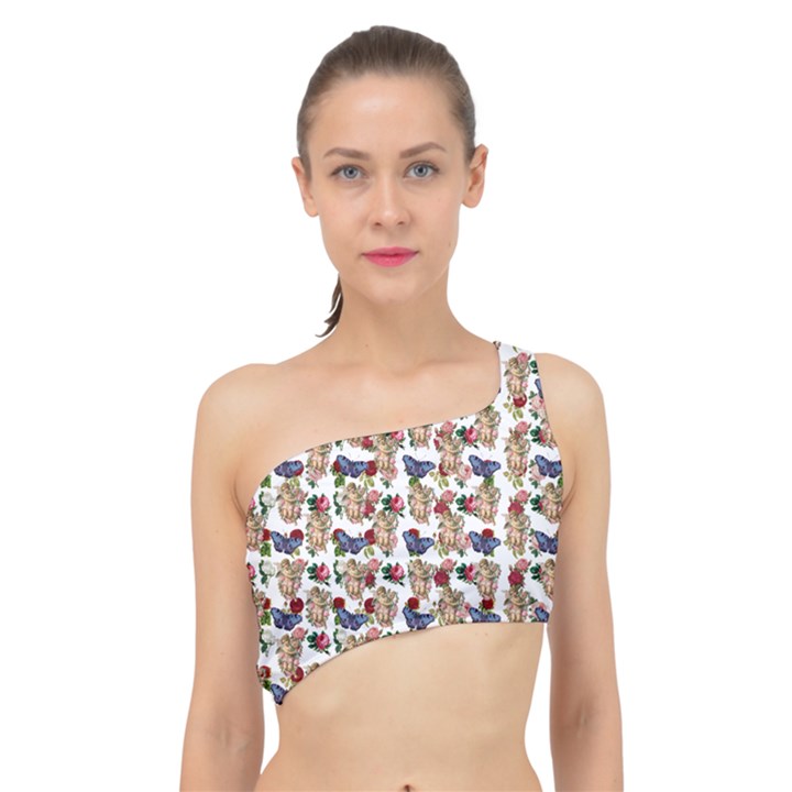 Angel Cherub Butterflies White Spliced Up Bikini Top 