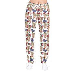 Angel Cherub Butterflies White Women Velvet Drawstring Pants by snowwhitegirl