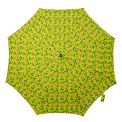 Carnation Pattern Yellow Hook Handle Umbrellas (medium) by snowwhitegirl