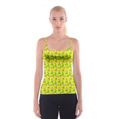 Carnation Pattern Yellow Spaghetti Strap Top by snowwhitegirl