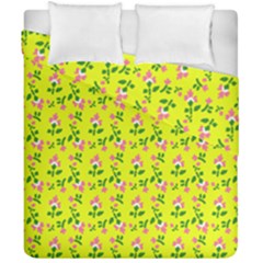 Carnation Pattern Yellow Duvet Cover Double Side (california King Size) by snowwhitegirl