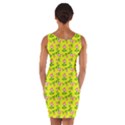 Carnation Pattern Yellow Wrap Front Bodycon Dress View2