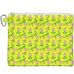 Carnation Pattern Yellow Canvas Cosmetic Bag (xxxl) by snowwhitegirl