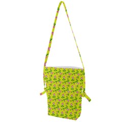 Carnation Pattern Yellow Folding Shoulder Bag by snowwhitegirl