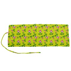 Carnation Pattern Yellow Roll Up Canvas Pencil Holder (s) by snowwhitegirl