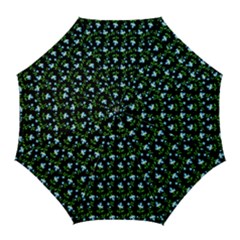 Carnation Pattern Black Golf Umbrellas by snowwhitegirl