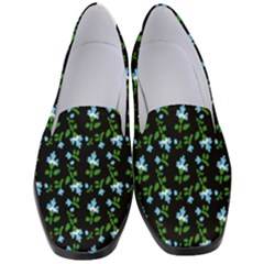 Carnation Pattern Black Women s Classic Loafer Heels by snowwhitegirl