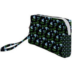 Carnation Pattern Black Wristlet Pouch Bag (small) by snowwhitegirl