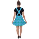 Carnation Pattern Blue Velvet Suspender Skater Skirt View2