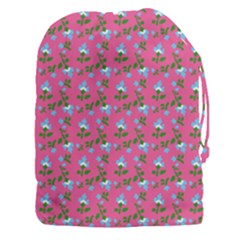 Carnation Pattern Pink Drawstring Pouch (3xl)