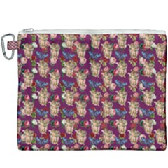 Angel Cherub Butterflies Magenta Canvas Cosmetic Bag (xxxl) by snowwhitegirl