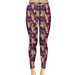 Angel Cherub Butterflies Magenta Inside Out Leggings by snowwhitegirl