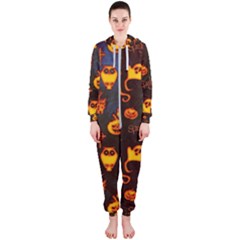 Funny Halloween Design Hooded Jumpsuit (ladies)  by FantasyWorld7