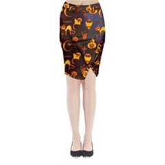 Funny Halloween Design Midi Wrap Pencil Skirt by FantasyWorld7