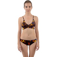 Funny Halloween Design Wrap Around Bikini Set by FantasyWorld7