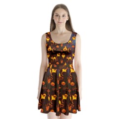 Funny Halloween Design Split Back Mini Dress  by FantasyWorld7