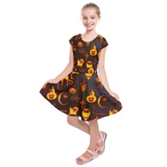 Funny Halloween Design Kids  Short Sleeve Dress by FantasyWorld7