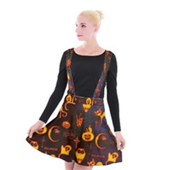 Funny Halloween Design Suspender Skater Skirt by FantasyWorld7