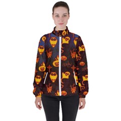 Funny Halloween Design Women s High Neck Windbreaker by FantasyWorld7