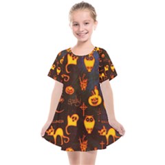 Funny Halloween Design Kids  Smock Dress by FantasyWorld7