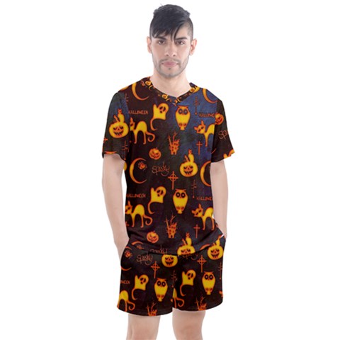 Funny Halloween Design Men s Mesh Tee And Shorts Set by FantasyWorld7