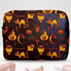 Funny Halloween Design Make Up Pouch (large) by FantasyWorld7