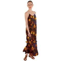 Funny Halloween Design Cami Maxi Ruffle Chiffon Dress