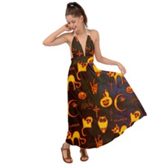 Funny Halloween Design Backless Maxi Beach Dress