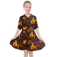 Funny Halloween Design Kids  All Frills Chiffon Dress by FantasyWorld7